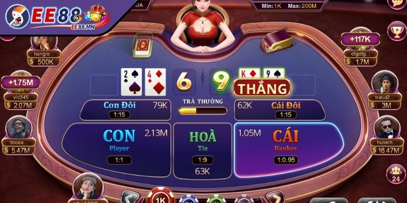 Cách chơi Baccarat EE88 - Bí quyết chiến thắng hiệu quả - cach choi baccarat ee88 tong quan Tổng quan game Baccarat EE88